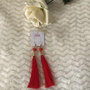 red summer earrings